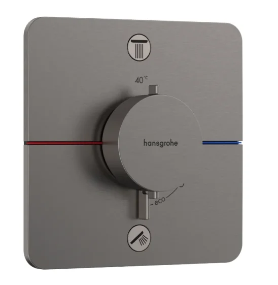 Hansgrohe Showerselect Comfort Q Thermostatic Shower Mixer Concealed 262 X 233 X 168mm Gunmetal/chrome - Brushed product image - Image 1