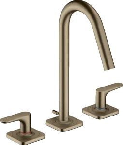 Axor Citterio M 3-hole Basin Mixer 160 With Lever Handles, Escutcheons And Pop-up Waste Brushed Nickel
