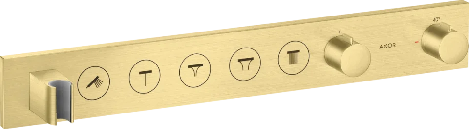 Axor Showersolutions Thermostatic Module Select 670/90 For Concealed Installation For 5 Outlets Brushed Brass product image - Image 1