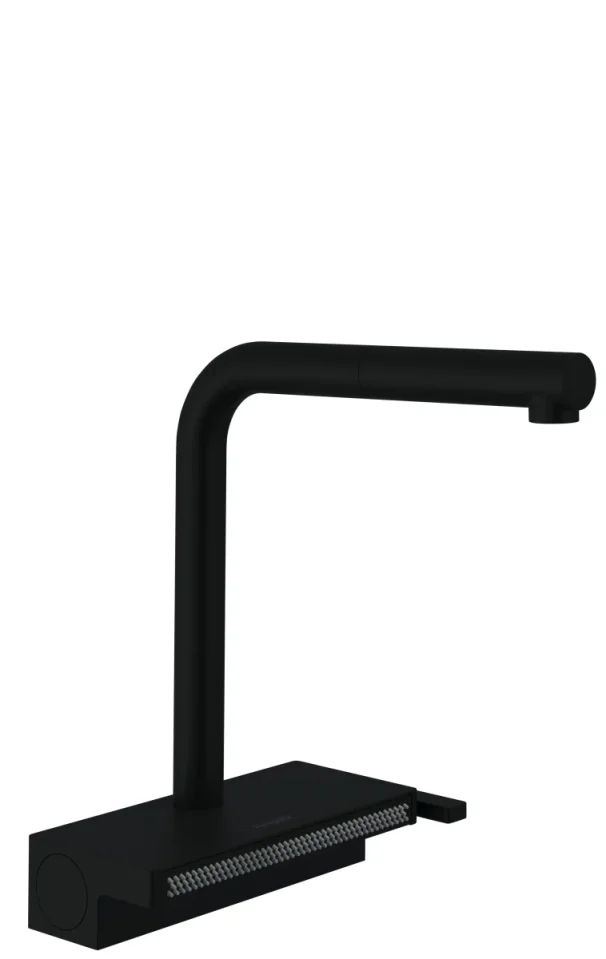 Hansgrohe Aquno Select M81 Single Lever Kitchen Mixer 250 With Pull-out Spout And Sbox, 2 Spray Modes Matt Black product image - Image 1