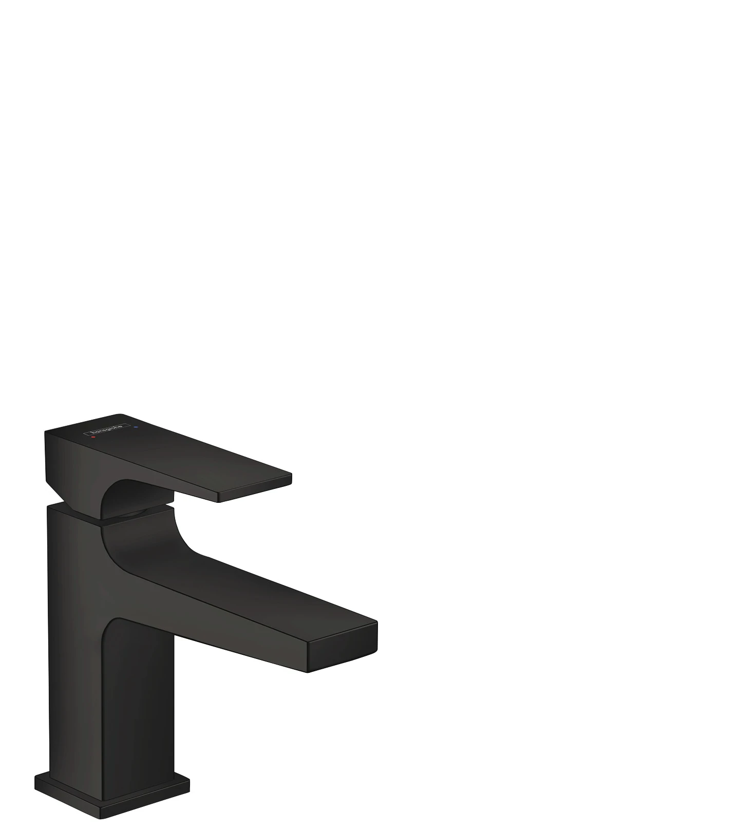 Hansgrohe Metropol Single Lever Basin Mixer 100 With Lever Handle For Handrinse Basins With Push-open Waste Set Matt Black