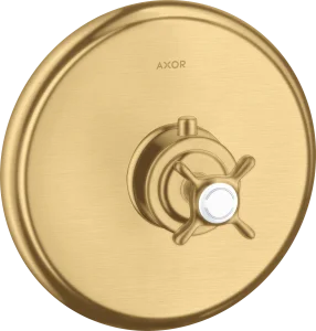 Axor Montreux Thermostatic Mixer For Concealed Installation With Cross Handle Gold Brushed