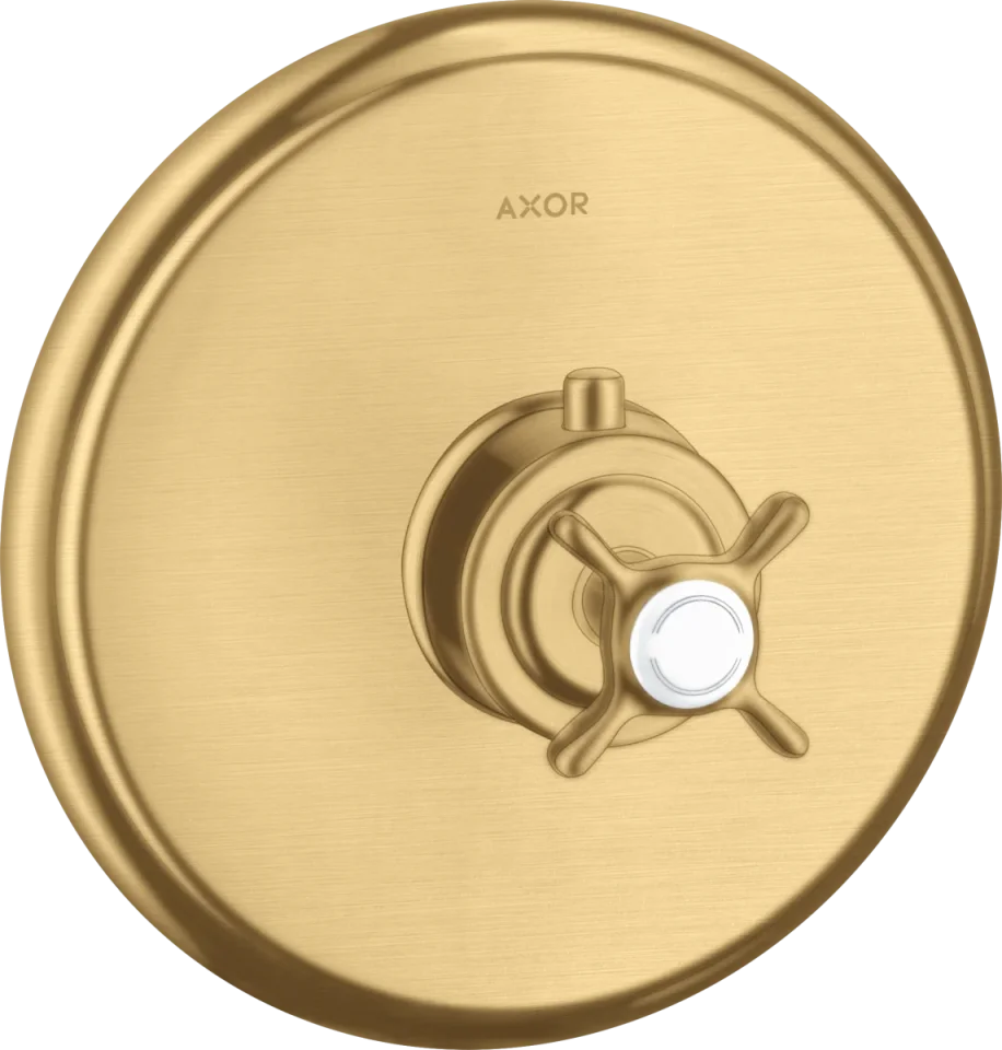 Axor Montreux Thermostatic Mixer For Concealed Installation With Cross Handle Brushed Gold Optic product image - Image 1