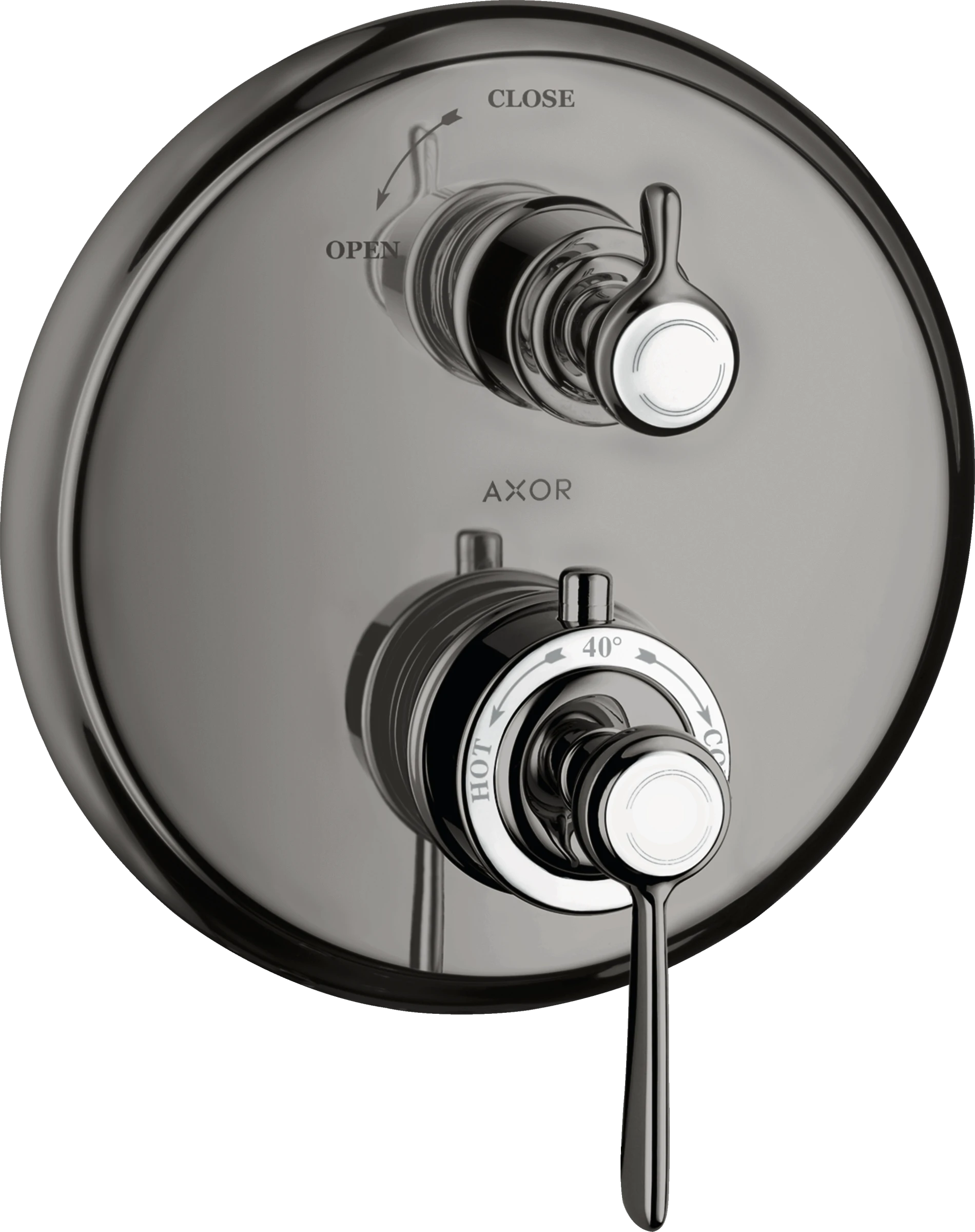 Axor Montreux Thermostatic Mixer For Concealed Installation With Lever Handle And Shut-off Valve Polished Black Chrome