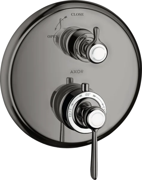 Axor Montreux Thermostatic Mixer For Concealed Installation With Lever Handle And Shut-off Valve Polished Black Chrome