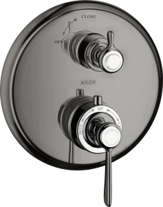 Axor Montreux Thermostatic Mixer For Concealed Installation With Lever Handle And Shut-off Valve Polished Black Chrome