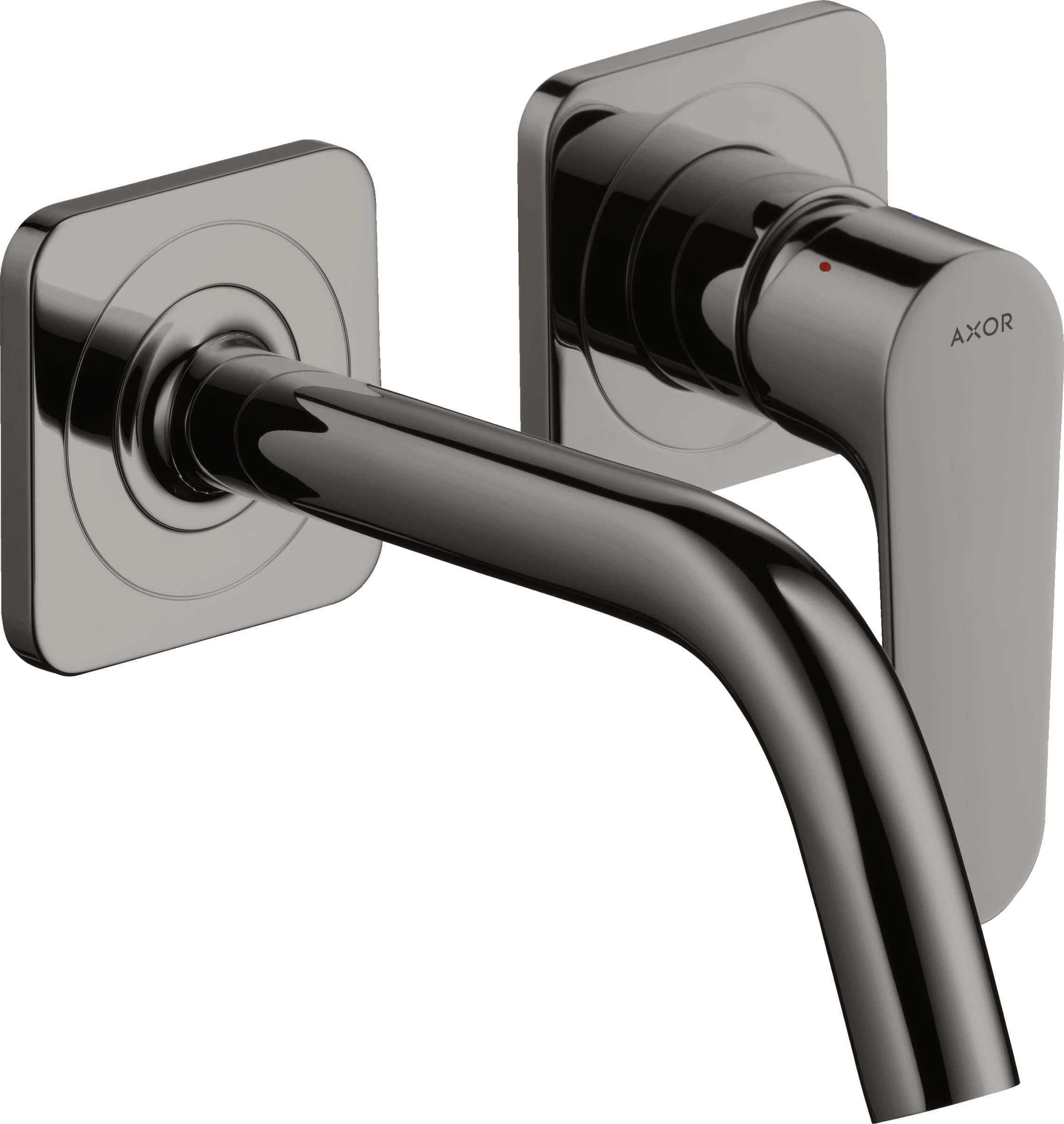 Axor Citterio M Single Lever Basin Mixer For Concealed Installation Wall-mounted With Spout 167 Mm And Escutcheons Polished Black Chrome