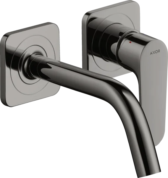 Axor Citterio M Single Lever Basin Mixer For Concealed Installation Wall-mounted With Spout 167 Mm And Escutcheons Polished Black Chrome