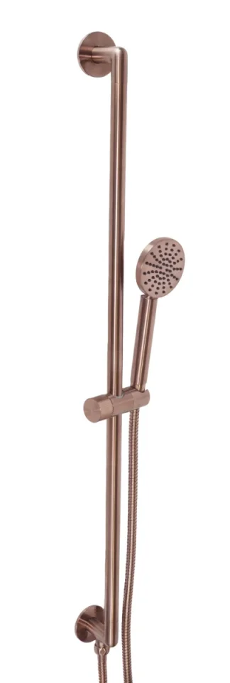 Just Taps Evo Slide Rail Kit With Single Function Round Handset & Hose Brushed Bronze product image - Image 1