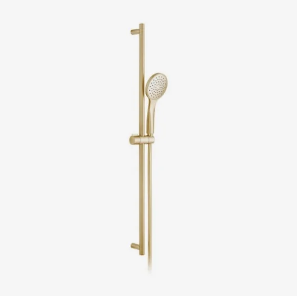 Vado Individual Single Function Slide Rail Shower Kit With Atmsphere Single Function Air-injection Handset Brushed Gold