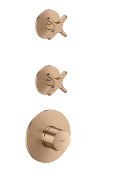Axor One Thermostatic Shower Mixer Concealed 439 X 237 X 101mm Rose Gold/gold - Brushed