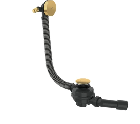 Axor Flexaplus Complete Set Of Basic Body And Finished Set Of Waste/overflow Fitting 501 X 263 X 128mm Gold - Polished