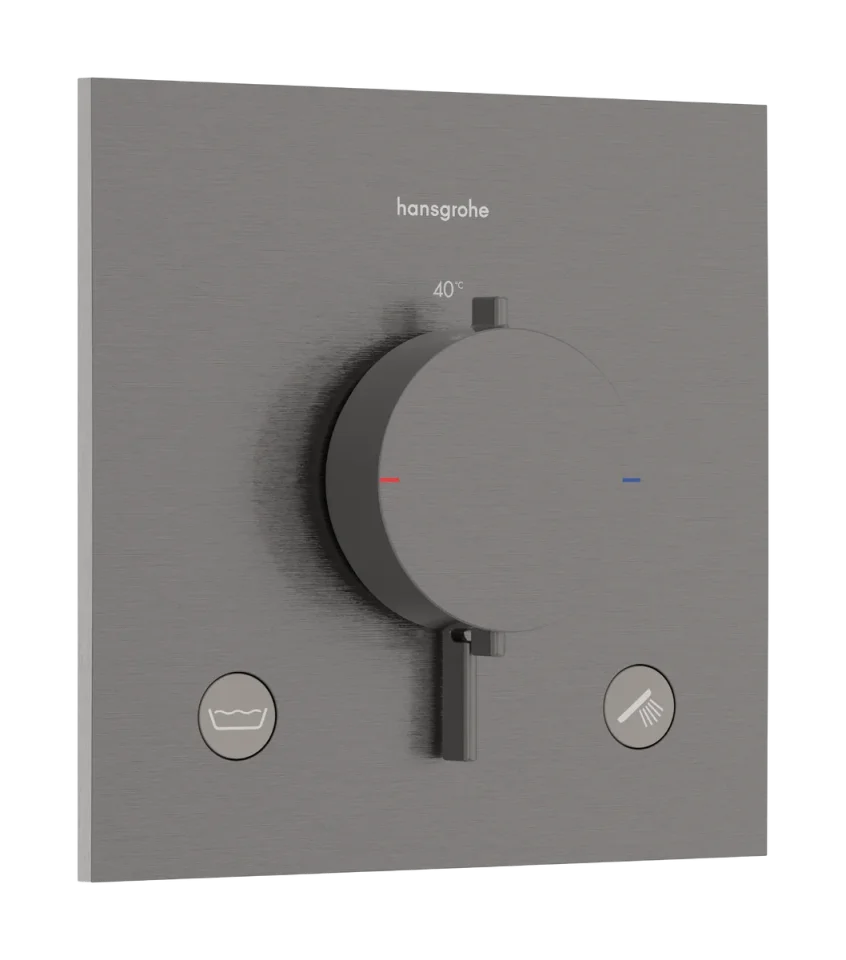 Hansgrohe Ecostat Comfort E Thermostatic Shower Mixer Concealed 262 X 233 X 168mm Gunmetal/chrome - Brushed product image - Image 1