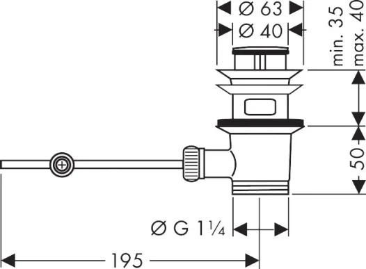 Axor Waste Set 11/4" Pop-up For Basin And Bidet Mixers detail view - Image 2