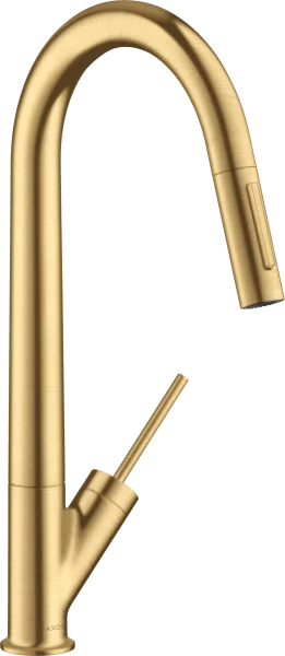 Axor Starck Single Lever Kitchen Mixer 270 With Pull-out Spray Gold Brushed