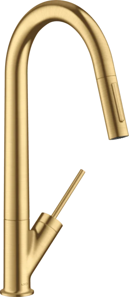 Axor Starck Single Lever Kitchen Mixer 270 With Pull-out Spray Brushed Gold Optic product image - Image 1