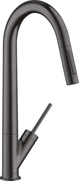 Axor Starck Single Lever Kitchen Mixer 270 With Pull-out Spray Brushed Black Chrome