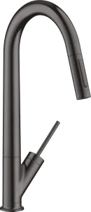 Axor Starck Single Lever Kitchen Mixer 270 With Pull-out Spray Brushed Black Chrome