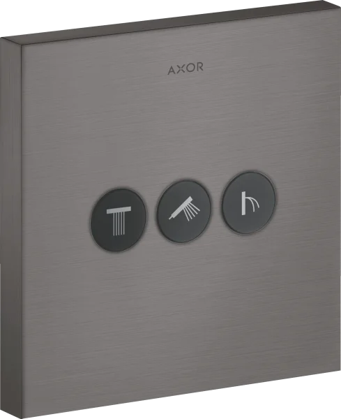 Axor Showerselect Valve Square For Concealed Installation For 3 Outlets Brushed Black Chrome
