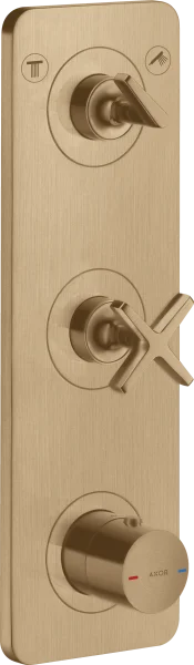 Axor Citterio E Thermostatic Module 380/120 For Concealed Installation For 2 Outlets With Plate Brushed Bronze