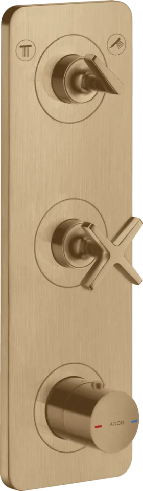 Axor Citterio E Thermostatic Module 380/120 For Concealed Installation For 2 Outlets With Plate Brushed Bronze product image - Image 1