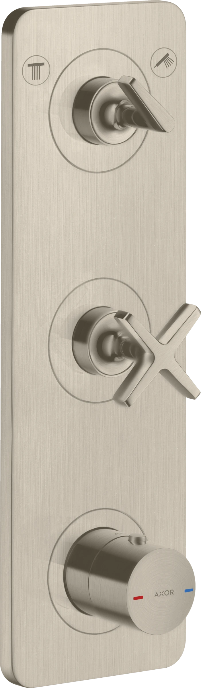 Axor Citterio E Thermostatic Module 380/120 For Concealed Installation For 2 Outlets With Plate Brushed Nickel