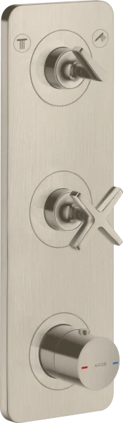 Axor Citterio E Thermostatic Module 380/120 For Concealed Installation For 2 Outlets With Plate Brushed Nickel