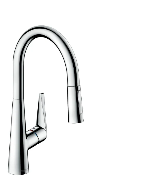 Hansgrohe Talis M51 Single Lever Kitchen Mixer 200 With Pull-out Spray, 2 Spray Modes Chrome