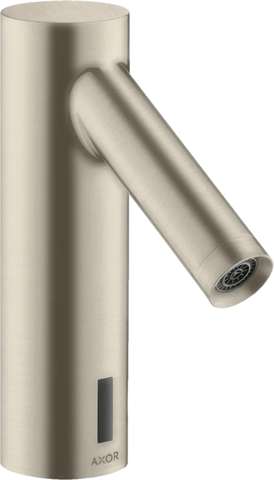 Axor Starck Electronic Basin Mixer 90 Without Temperature Control, Battery-operated Brushed Nickel product image - Image 1