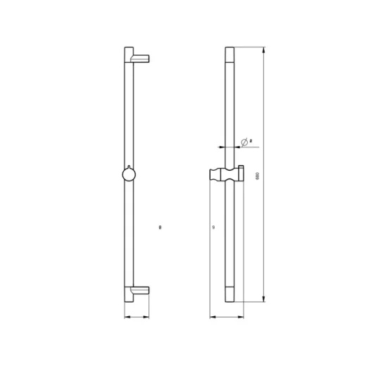 Crosswater Mpro Slide Rail 700mm Stainless Steel Effect detail view - Image 4