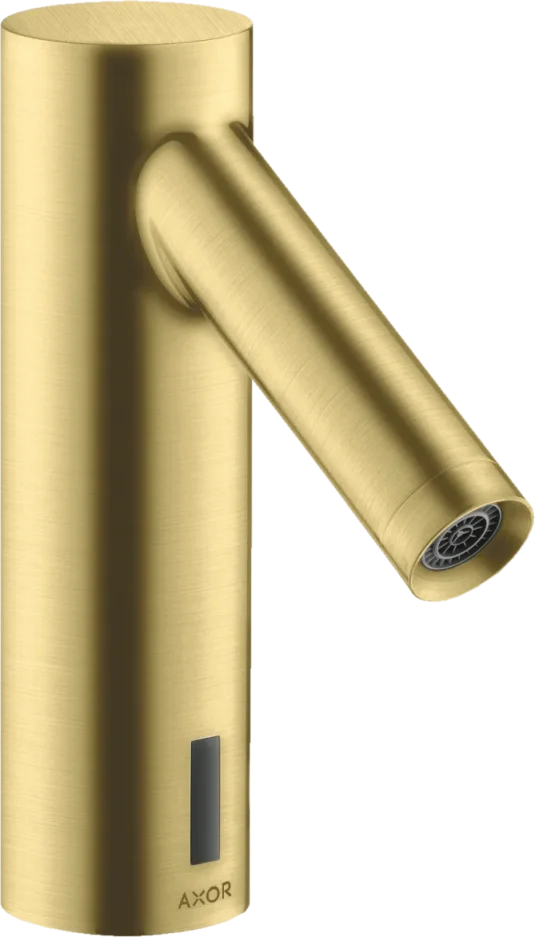 Axor Starck Electronic Basin Mixer 90 Without Temperature Control, Battery-operated Brushed Brass product image - Image 1