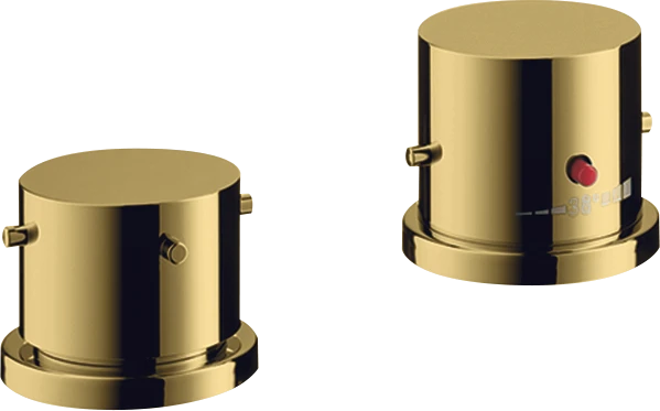 Axor Starck 2-hole Rim-mounted Thermostatic Bath Mixer With Zero Handles Gold Polished