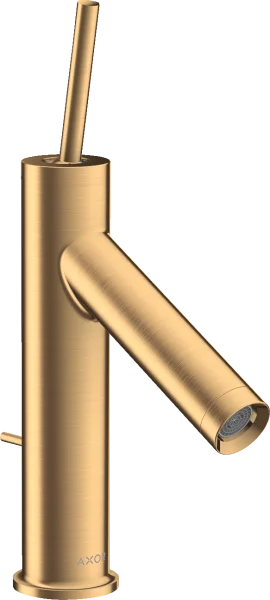 Axor Starck Single Lever Basin Mixer 90 With Pin Handle And Pop-up Waste Brushed Brass