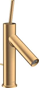 Axor Starck Single Lever Basin Mixer 90 With Pin Handle And Pop-up Waste Brushed Brass