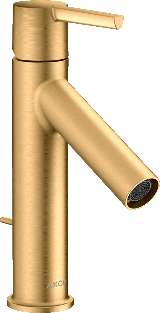 Axor Starck Single Lever Basin Mixer 100 Coolstart With Lever Handle And Pop-up Waste Brushed Brass