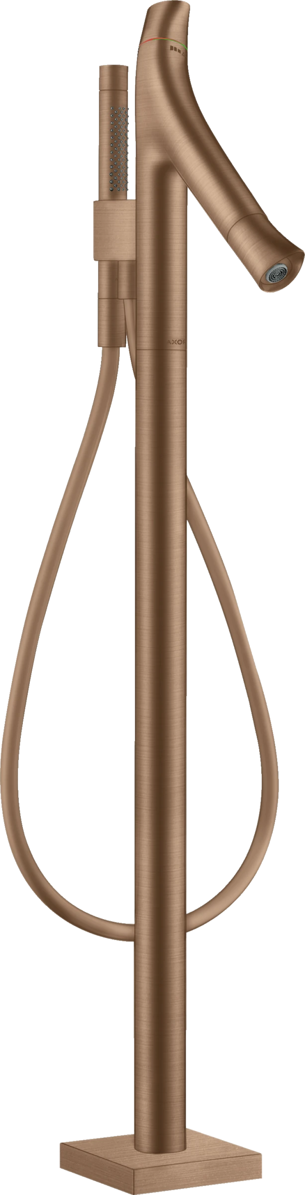 Axor Starck Organic Thermostatic Bath Mixer Floor-standing Brushed Red Gold