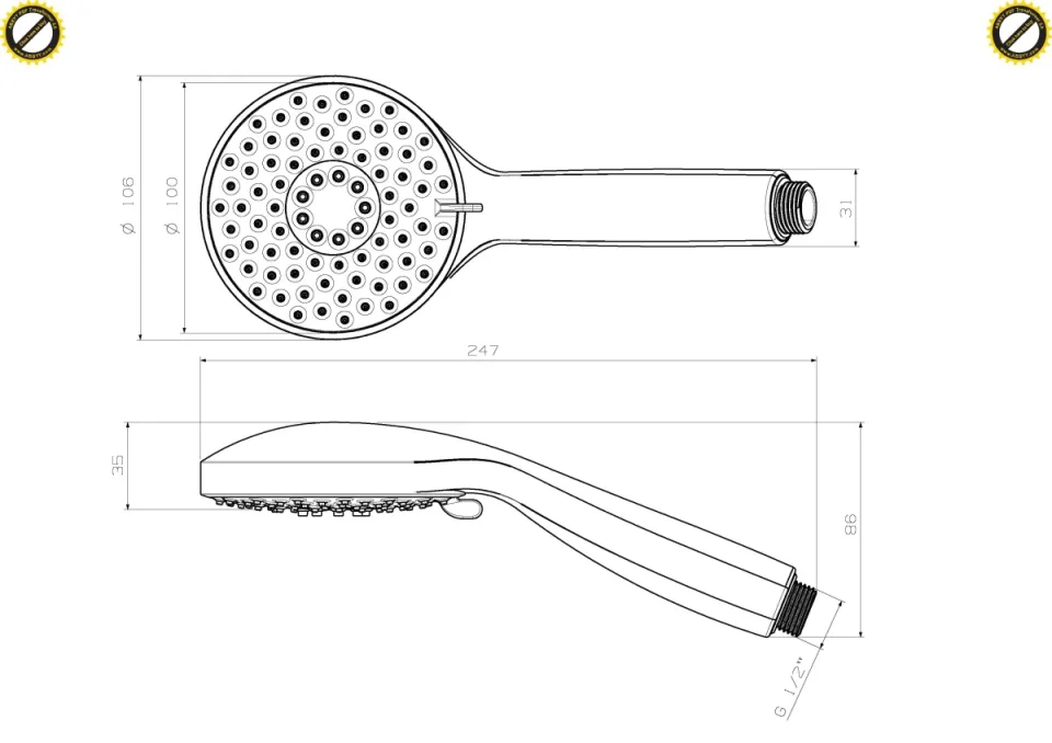 Crosswater Wisp Package 5 Shower Kit technical drawing - Image 2
