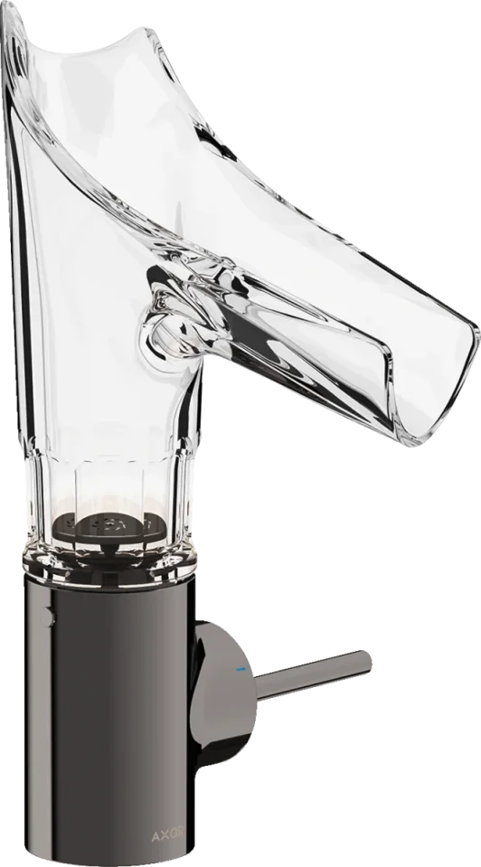 Axor Starck V Single Lever Basin Mixer 140 With Glass Spout - Bevel Cut Without Waste product image - Image 1