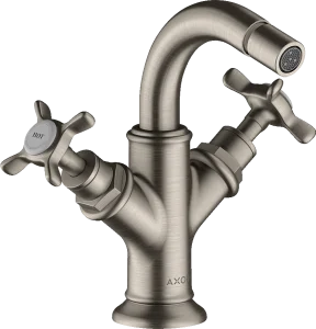 Axor Montreux 2-handle Bidet Mixer With Cross Handles And Pop-up Waste Stainless Steel