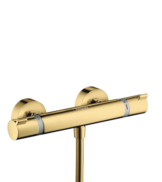 Hansgrohe Ecostat Comfort Thermostatic Shower Mixer For Exposed Installation Gold Polished