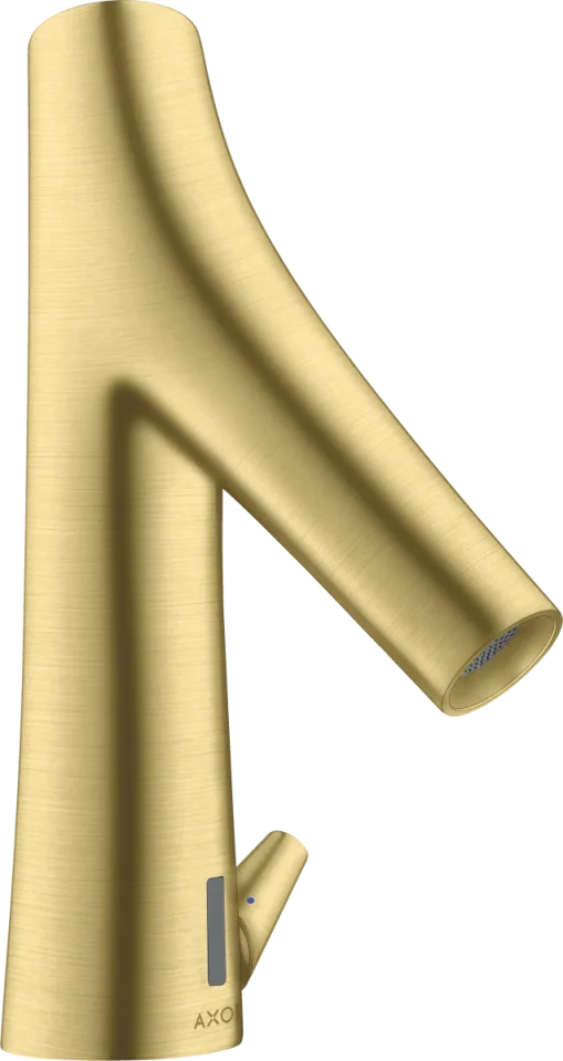 Axor Starck Organic Electronic Basin Mixer With Temperature Control, Battery-operated Brushed Brass product image - Image 1