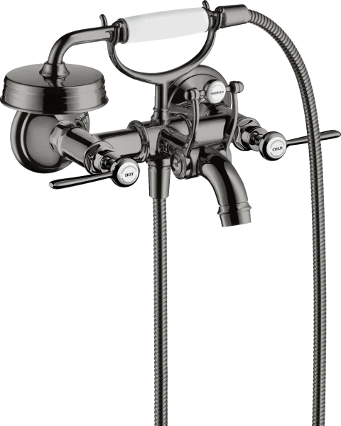 Axor Montreux 2-handle Manual Bath Mixer For Exposed Installation With Lever Handles Polished Black Chrome