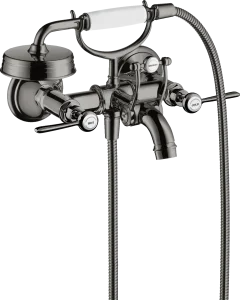 Axor Montreux 2-handle Manual Bath Mixer For Exposed Installation With Lever Handles Polished Black Chrome