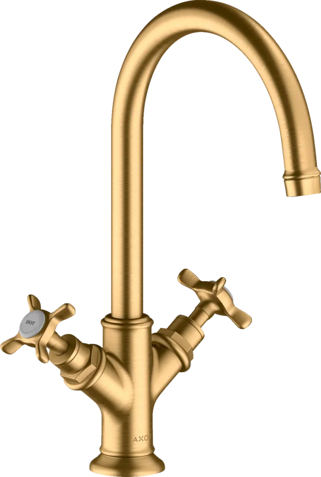 Axor Montreux 2-handle Basin Mixer 210 With Cross Handles Without Waste Brushed Brass product image - Image 1