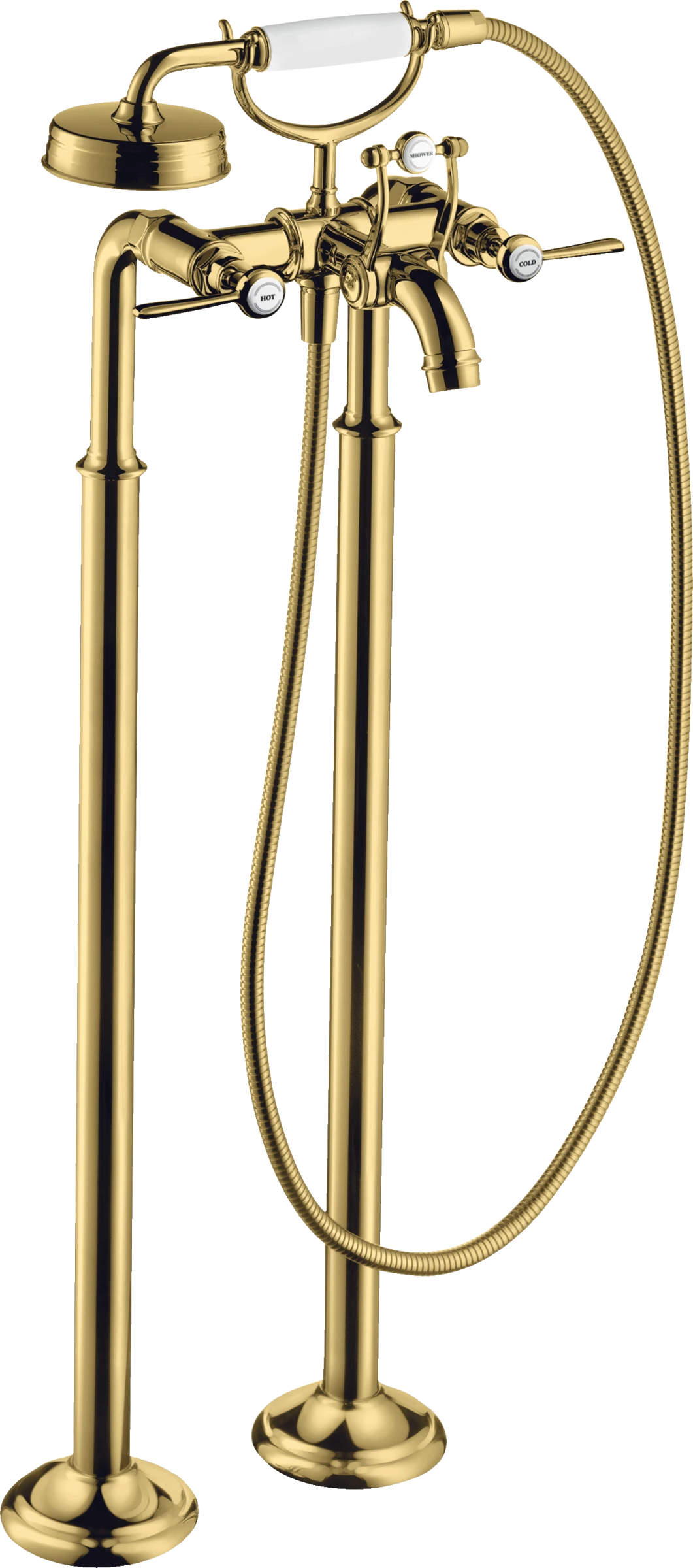 Axor Montreux 2-handle Manual Bath Mixer Floor-standing With Lever Handles Gold Polished