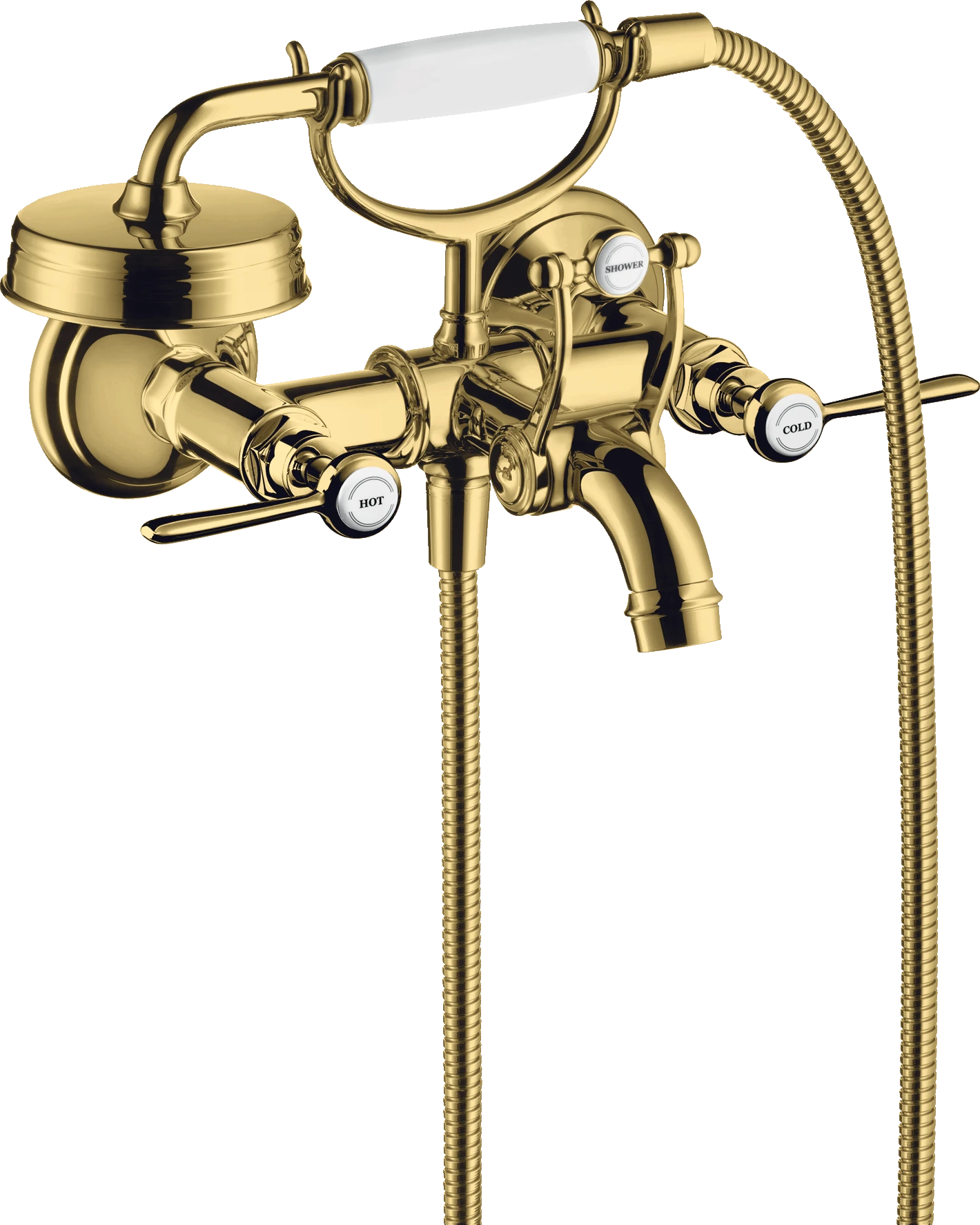 Axor Montreux 2-handle Manual Bath Mixer For Exposed Installation With Lever Handles Gold Polished