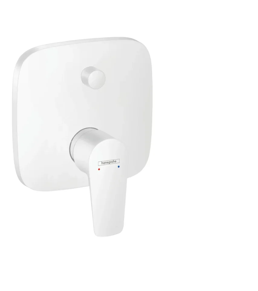 Hansgrohe Talis E Single Lever Manual Bath Mixer For Concealed Installation Matt White product image - Image 1