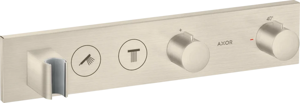 Axor Showersolutions Thermostatic Module Select 460/90 For Concealed Installation For 2 Outlets Brushed Nickel product image - Image 1