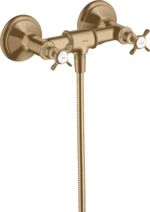 Axor Montreux 2-handle Manual Shower Mixer For Exposed Installation With Cross Handles Brushed Bronze