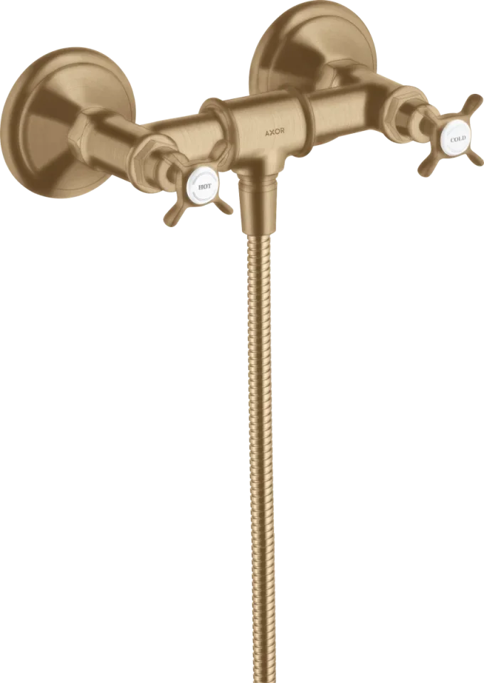 Axor Montreux 2-handle Manual Shower Mixer For Exposed Installation With Cross Handles Brushed Bronze product image - Image 1